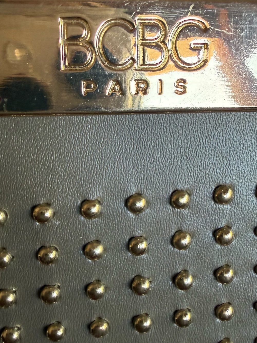 BCBG Paris Studded Gray Envelope Clutch with Magnetic Closure - Picture 5 of 5